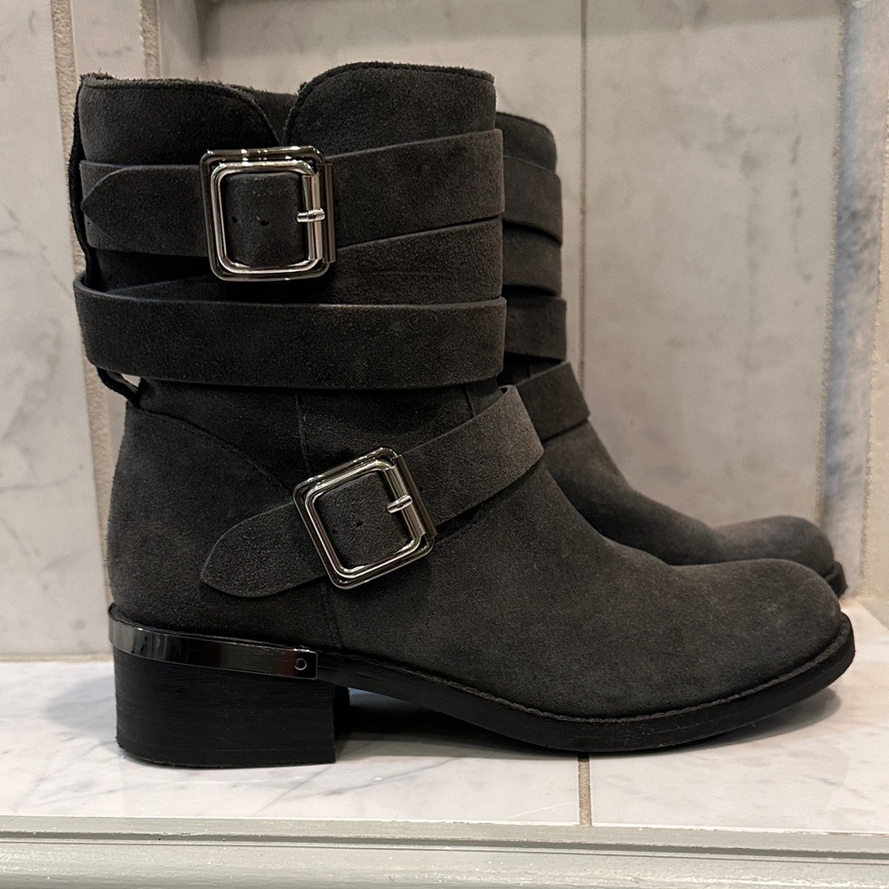 Vince Camuto Charcoal Suede Ankle Booties